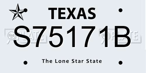 S75171B Texas License Plate