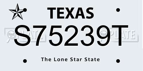 S75239T Texas License Plate
