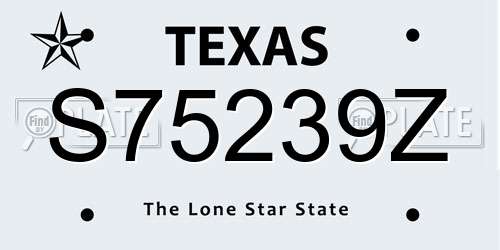 S75239Z Texas License Plate