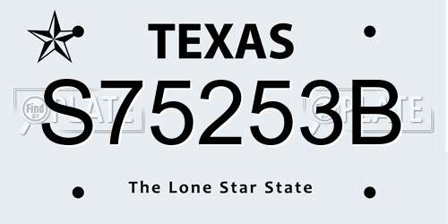 S75253B Texas License Plate