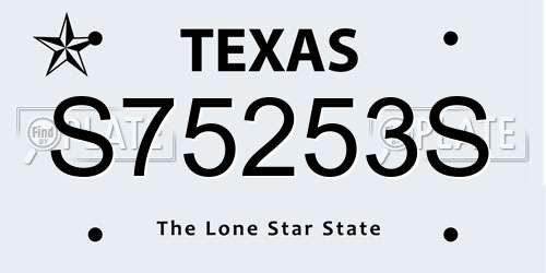 S75253S Texas License Plate