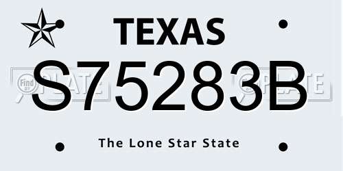 S75283B Texas License Plate