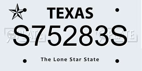S75283S Texas License Plate