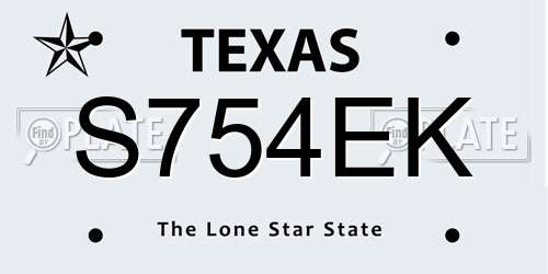 S754EK Texas License Plate