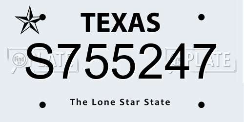 S755247 Texas License Plate