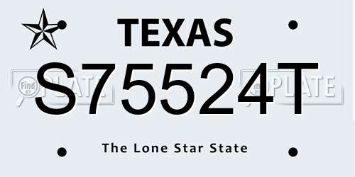 S75524T Texas License Plate