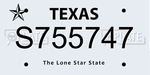 S755747 Texas License Plate