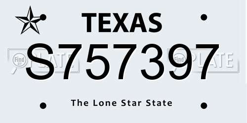 S757397 Texas License Plate