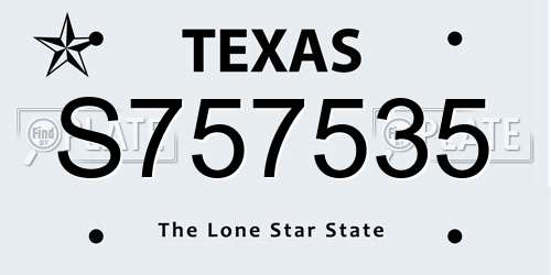 S757535 Texas License Plate