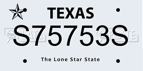 S75753S Texas License Plate