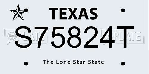 S75824T Texas License Plate