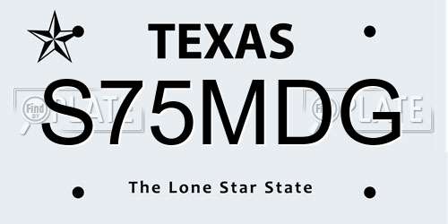 S75MDG Texas License Plate