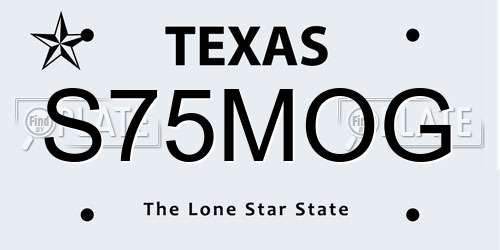 S75MOG Texas License Plate