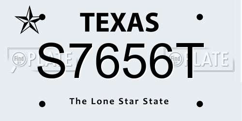 S7656T Texas License Plate