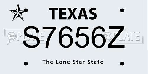 S7656Z Texas License Plate