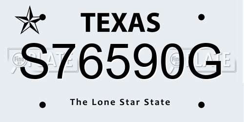 S76590G Texas License Plate