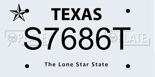 S7686T Texas License Plate