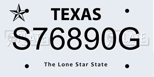 S76890G Texas License Plate