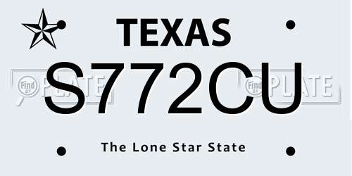S772CU Texas License Plate