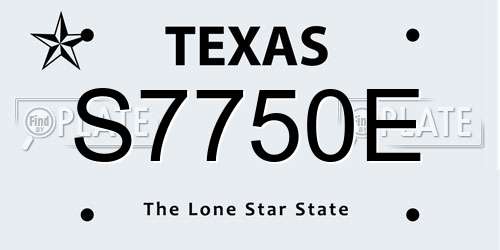 S7750E Texas License Plate