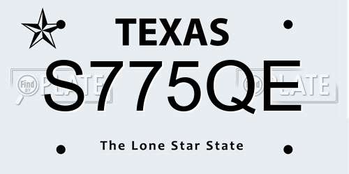S775QE Texas License Plate
