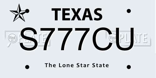 S777CU Texas License Plate