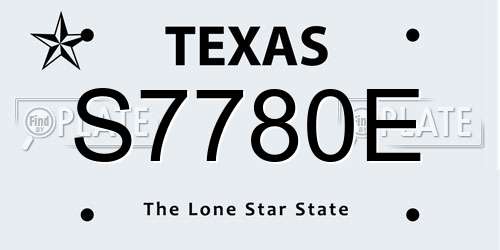 S7780E Texas License Plate
