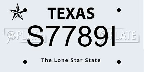 S7789I Texas License Plate