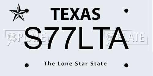 S77LTA Texas License Plate