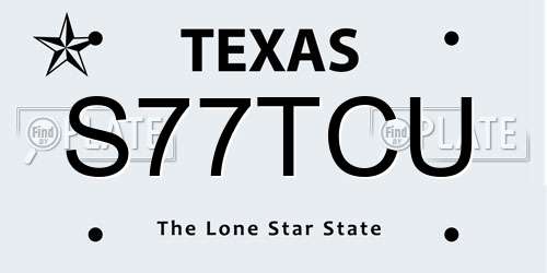 S77TCU Texas License Plate