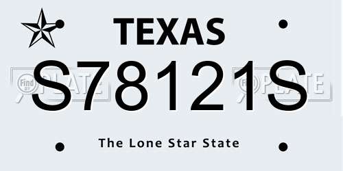 S78121S Texas License Plate