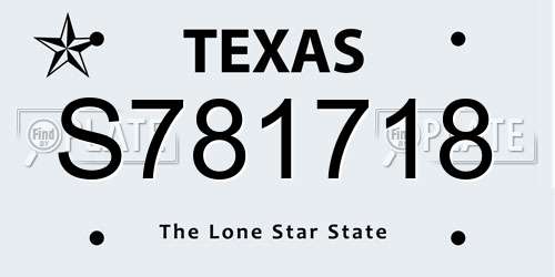 S781718 Texas License Plate