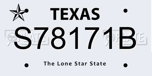 S78171B Texas License Plate