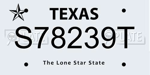 S78239T Texas License Plate