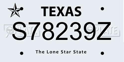 S78239Z Texas License Plate