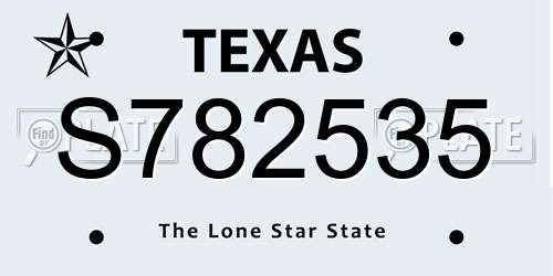 S782535 Texas License Plate