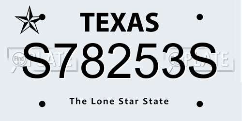 S78253S Texas License Plate