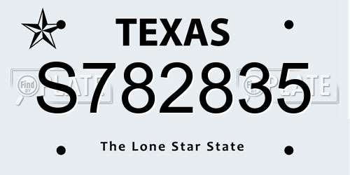 S782835 Texas License Plate