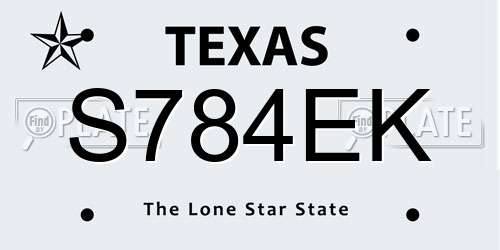 S784EK Texas License Plate