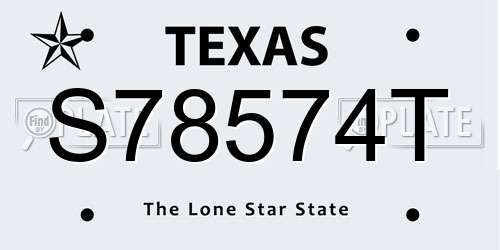 S78574T Texas License Plate