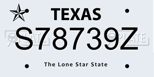 S78739Z Texas License Plate