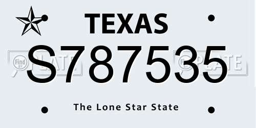 S787535 Texas License Plate