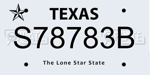 S78783B Texas License Plate
