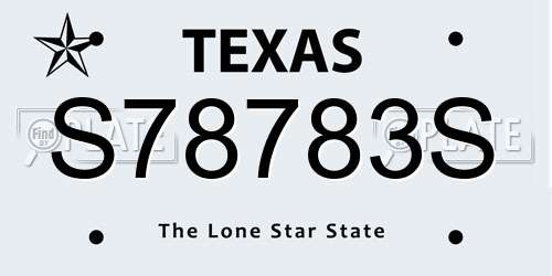 S78783S Texas License Plate