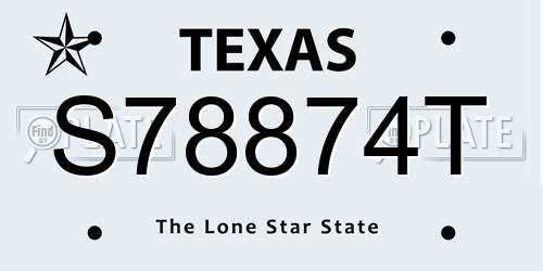 S78874T Texas License Plate