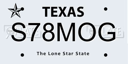 S78MOG Texas License Plate