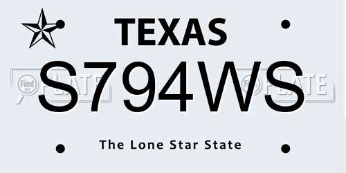 S794WS Texas License Plate