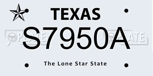 S7950A Texas License Plate