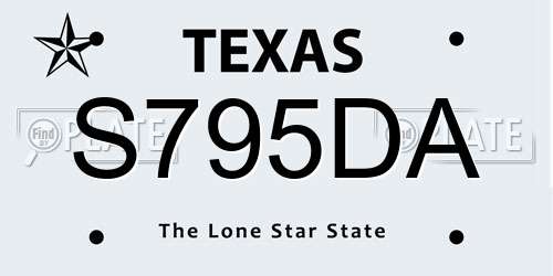 S795DA Texas License Plate