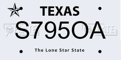 S795OA Texas License Plate